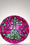 Witchy broom stained glass